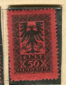 ALBANIA; 1921 early Postage Due issue Mint hinged 50q. value