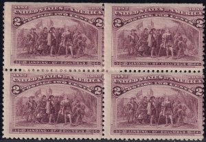 #231 Mint NH, Ave-F, Block of 4, broken frame line, SE (CV $175) (CV $31 - ID...