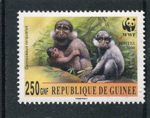 Guinea 2000 WWF MONKEY MANGABEY 1 value Perforated Mint (NH)