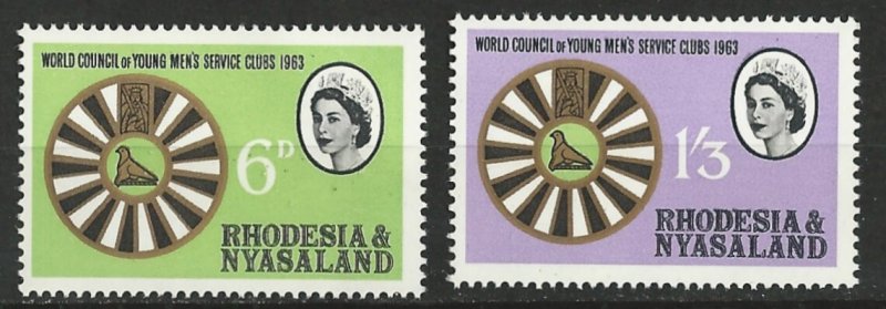 Rhodesia & Nyasaland # 189-90  Young Men's Service Org. (2)  Mint NH