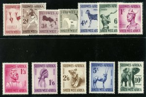 S.W.A. 1954 Pictorial set complete superb MNH. SG 154-165. Sc 249-260.