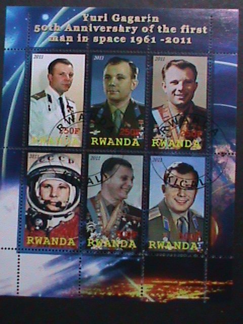 RWANDA-2011-THE 1ST MAN ON THE MOON 50TH ANNIVERSARY - CTO S/S VERY FINE-