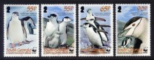 South Georgia Sc# 367-70 MNH WWF / Chinstrap Penguins