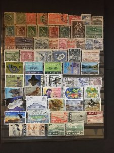 Iceland Collection of 61 All Different Mint/Used Stamps SCV $33+