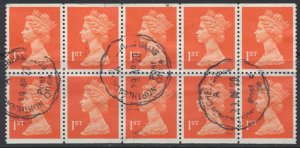 GB Machin 1st Booklet x 10 SG 1516m SC#  MH188b FU see scan details  