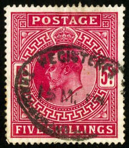 Great Britain Stamps # 140 Used XF Edward VII 5 Shilling Scott Value $225.00