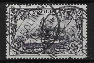 CAROLINE ISLANDS SG24 1901 3m VIOLET-BLACK USED