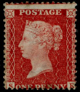 SG38, 1d pale red PLATE 34, LC14, M MINT. Cat £100. SE