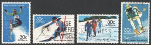 Australia SC#898-901 30¢ Skiing (1984) Used