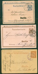 GERMANY, 1886/94, LOCAL POSTED & LETTER CARDS, all used w/Packet Fahrt cancels