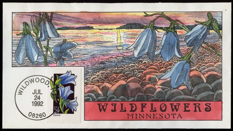 Collins Handpainted FDC Wildflowers: Minnesota Harebell (7/24/1992)