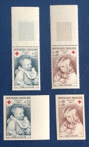 France B392-B393 one set imperf & one perf MNH CV$160