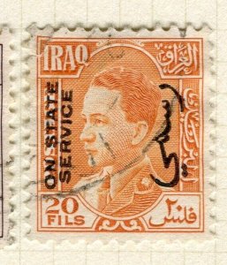 IRAQ; 1934 early Faisal STATE SERVICE issue used Shade of 20f. value