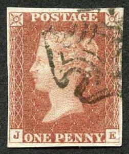 1841 Penny Red (JE) Plate 13 Superb Four Margins