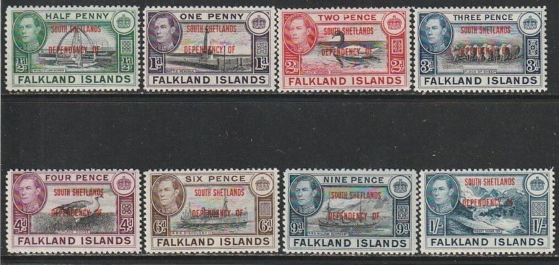 1944 Falkland Islands - Sc 5L1-5L8 - MNH VF - 8 single - South Shetlands