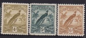 NEW GUINEA 1931 DATED BIRD 4D 5D AND 6D 