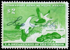 United States Hunting Permit Stamp Scott RW24 (1957) Used F-VF, CV $12.50 C