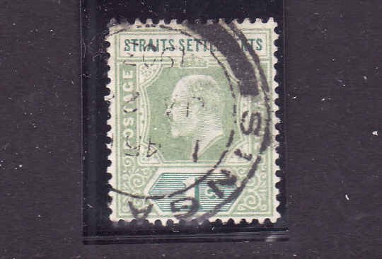Straits Settlements-Sc #93-used-1c green-1902-