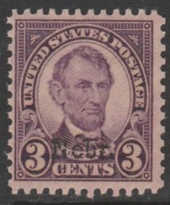 U.S. Scott Scott #672 Lincoln - Nebraska Overprint Stamp - Mint NH Single