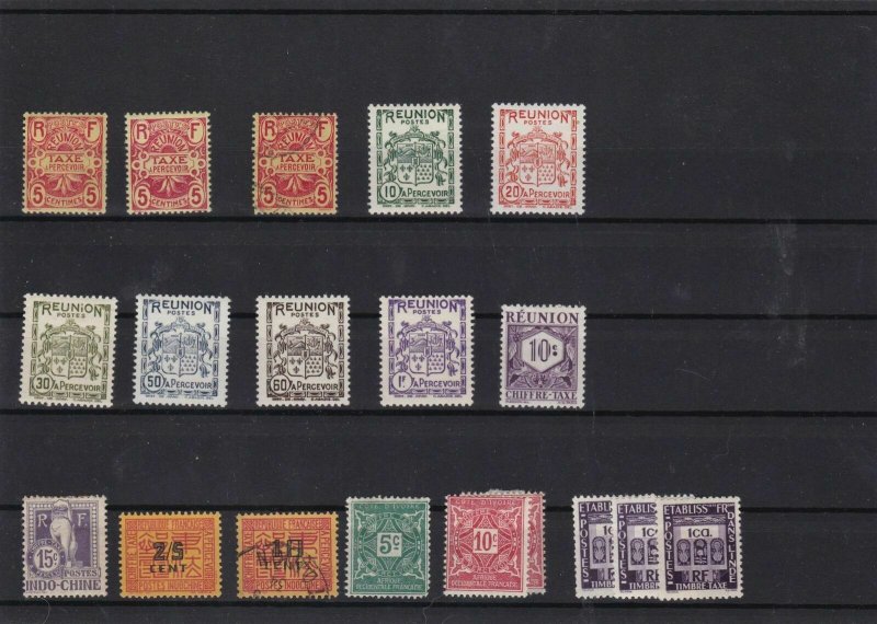 indo china and reunion mounted mint postage due stamps ref 10987