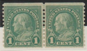 U.S. Scott #597 Franklin Stamp - Mint NH Line Pair