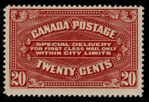 CANADA GV SG S4, 20c carmine-red, M MINT. Cat £40. DRY PRINTING