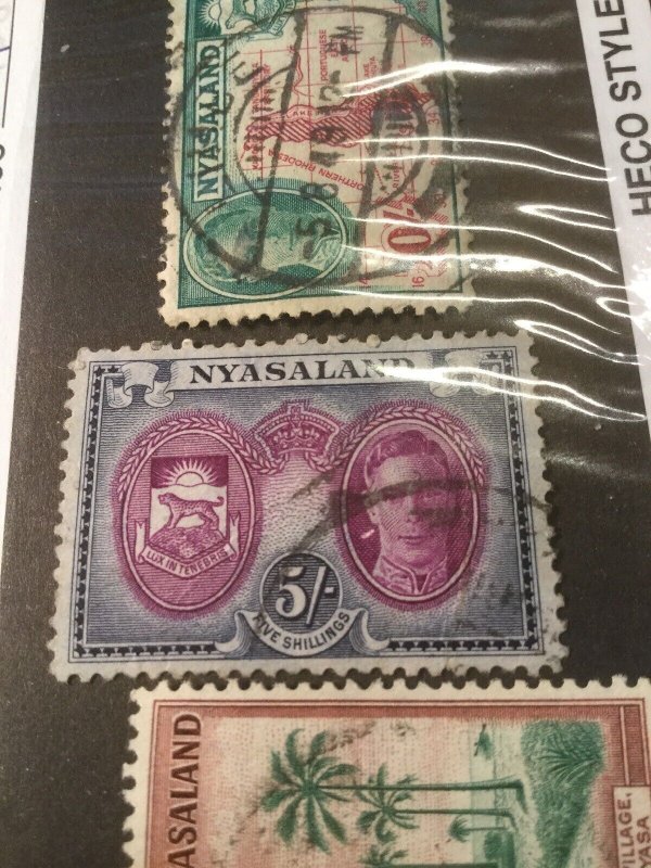 Nyasaland Protectorate Scott #77,79 & 80 Used High Values Catalog $31Low Price!