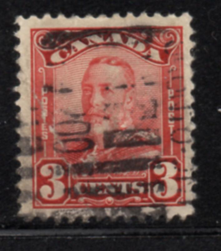 Canada Sc 151 1928 3 c dark carmine G V Scroll issue stamp used