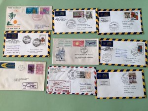 Airmail flight cover mixed world 9 items Ref A1474
