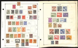 Malta Stamp Collection on 34 Scott International Pages, 1860-1977 (AC)