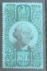 USA REVENUE STAMP THIRD ISSUE 1872 $3 SCOTT R147