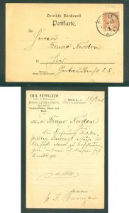 Germany. 1898. Postcard. Commercial. Berlin Local, Private Post. 2 Pf. Adr.