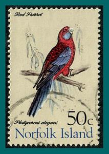 Norfolk Island 1971 Birds 3, Crimson Rosella used #139,SG116