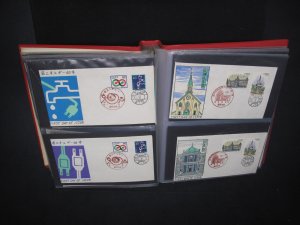 1955-1956 Japan Woodblock FDC Collection 100+