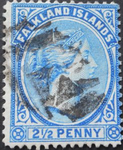 Falkland Islands 1891 QV 2½d SG 27 used