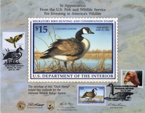 SC# RW64 - ($15c) - Migratory Bird Hunting Souvenir Card