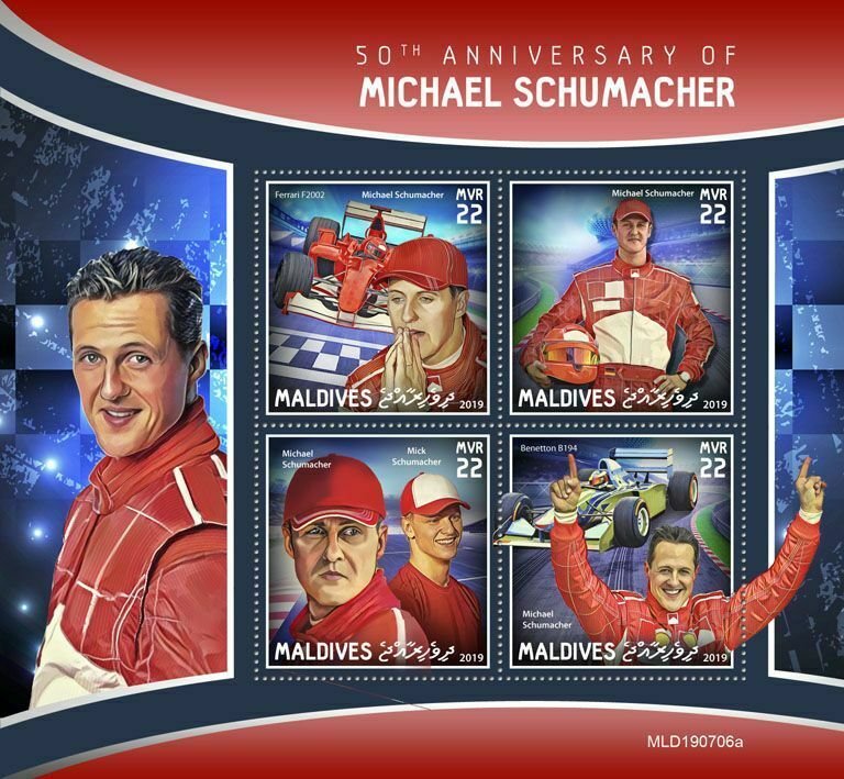 Z08 IMPERF MLD190706a MALDIVES 2019 Michael Schumacher MNH ** Postfrisch