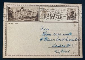 1936 Brasova Romania Postal Stationery Postcard Cover To London England