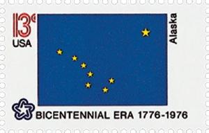 1976 13c Alaska State Flag, Bicentennial Era Scott 1681 Mint F/VF NH