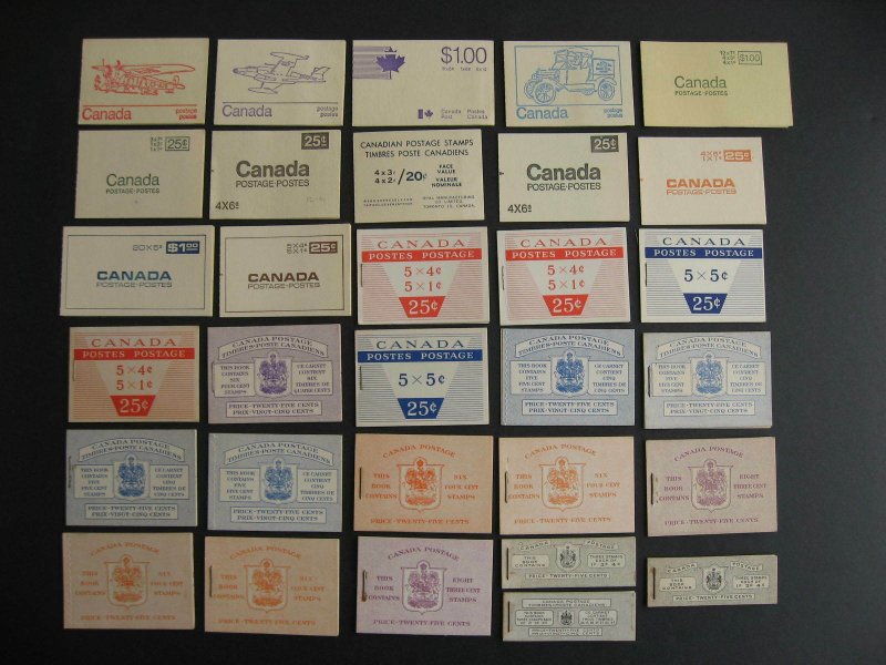 Canada 31 different (Ut varieties) 70s and back complete booklets check them out