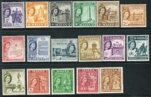 MALTA-1956-58  A mounted mint set to £1 Sg 266-282