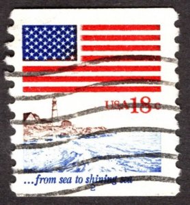 1981, US 18c, Flag and lighthouse, Used Sc 1891