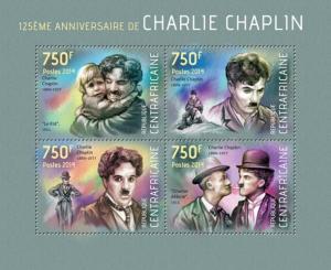 CENTRAFRICAINE 2014 SHEET CHARLIE CHAPLIN CINEMA ACTORS