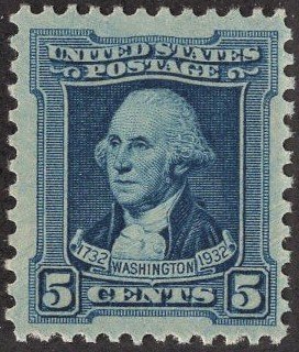 US 710 MNH VF 5 Cent Washington-Blue