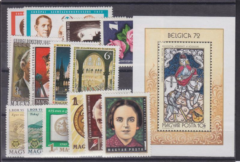 Hungary Sc 2142/2187 MNH. 1972 issues, 11 cplt sets + Souvenir Sheet, VF