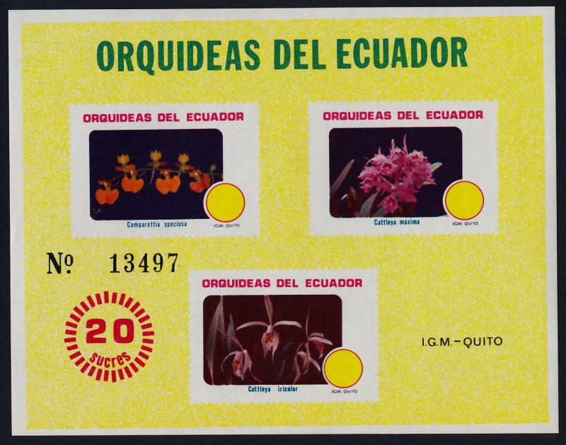 Ecuador 1006 MNH Flowers, Orchids