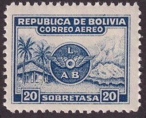 1928 Bolivia Emblem of Lloyd Aereo Boliviano 20c issue MNH Sc# C9 CV $6.40