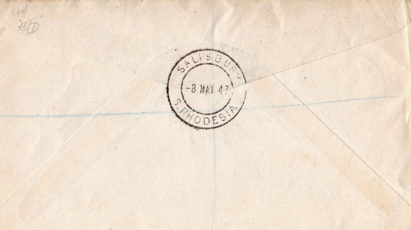 Southern Rhodesia 1947  Victory issue First Day cover to Oxford,England