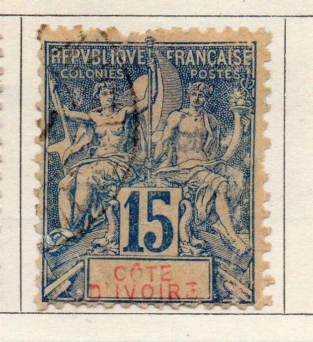 Ivory Coast 1892 Early Issue Fine Used 15c. 105411