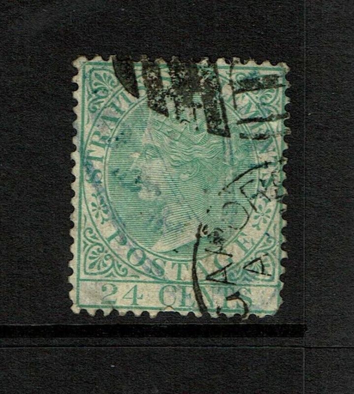Straits Settlements SG# 16, Used, lower corner shallow thin - S7477
